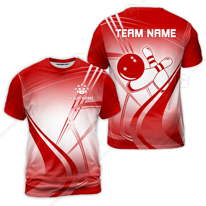 Customized Bowling T-Shirt, Custom Bowling Uniform T-Shirt, Multicolor Team Style Jersey for Bowlers