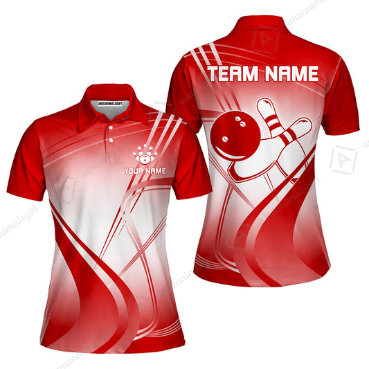 Customized Bowling Women Polo Shirt, Custom Bowling Uniform Women Polo Shirt, Multicolor Team Style Jersey for Bowlers