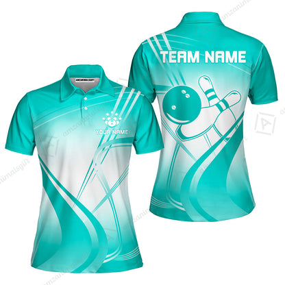 Customized Bowling Women Polo Shirt, Custom Bowling Uniform Women Polo Shirt, Multicolor Team Style Jersey for Bowlers