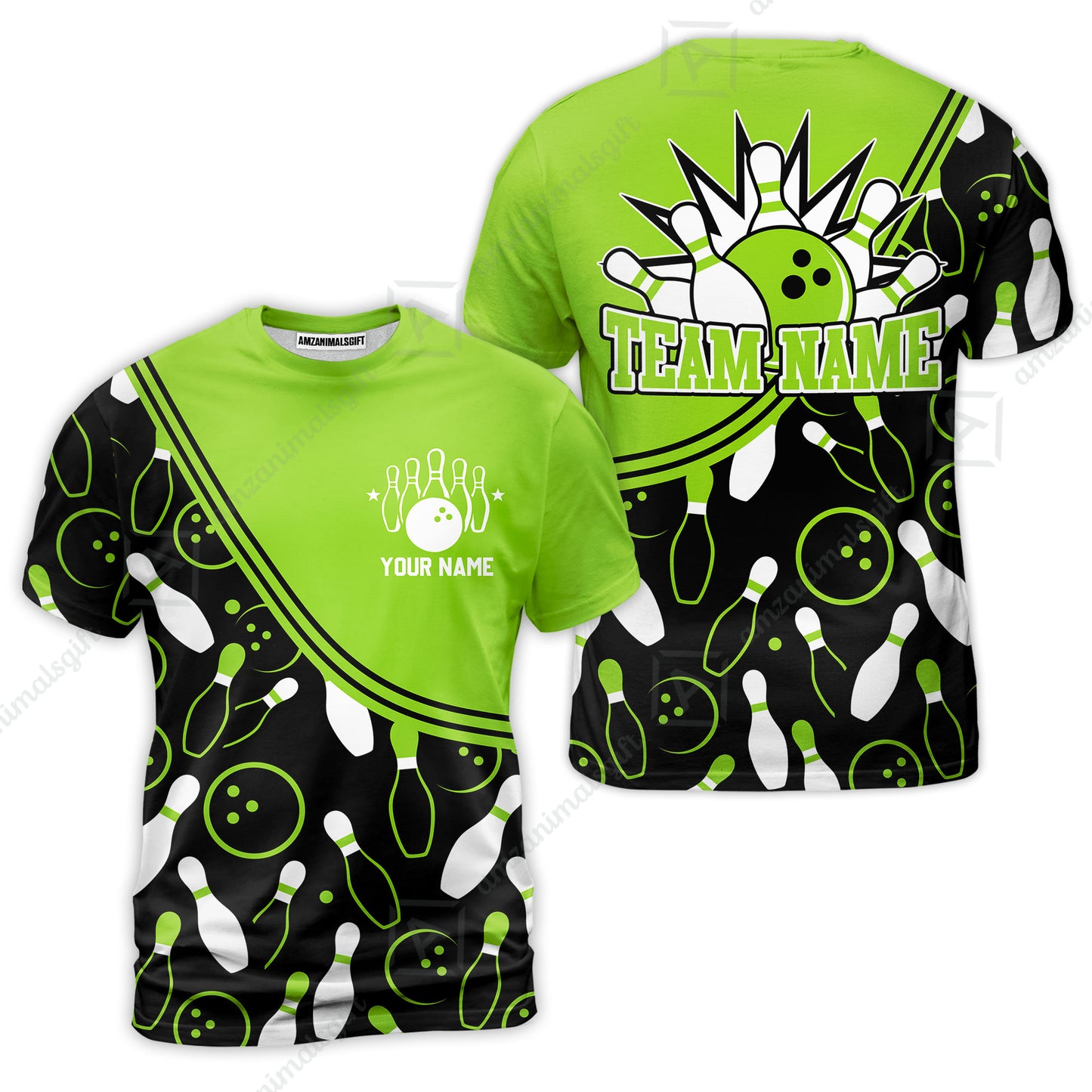 Customized Bowling T-Shirt, Bowling Multicolor Custom Team Bowling Uniform T-Shirt Jersey for Bowlers