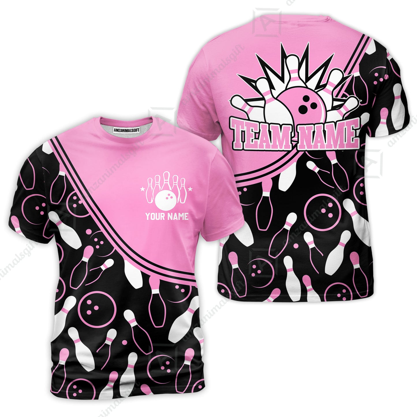 Customized Bowling T-Shirt, Bowling Multicolor Custom Team Bowling Uniform T-Shirt Jersey for Bowlers