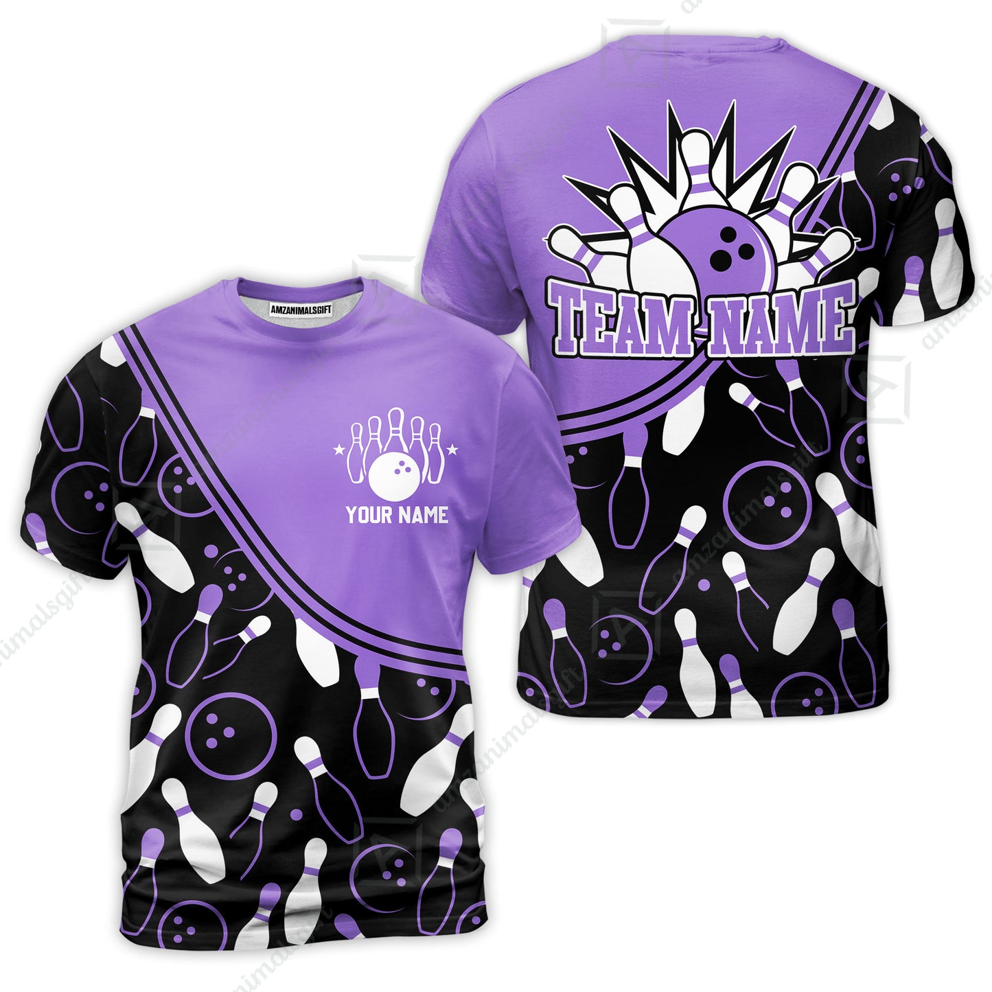 Customized Bowling T-Shirt, Bowling Multicolor Custom Team Bowling Uniform T-Shirt Jersey for Bowlers