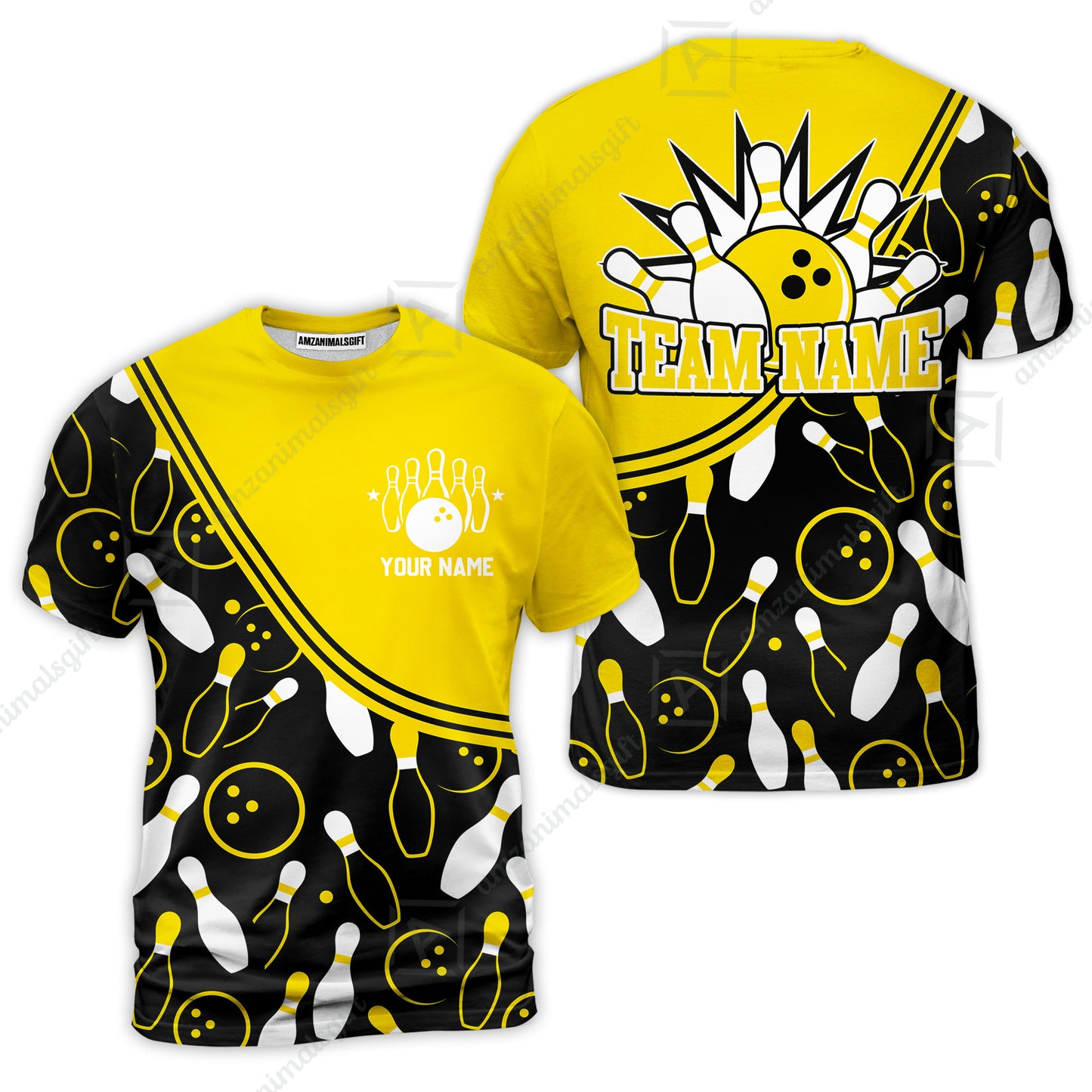 Customized Bowling T-Shirt, Bowling Multicolor Custom Team Bowling Uniform T-Shirt Jersey for Bowlers