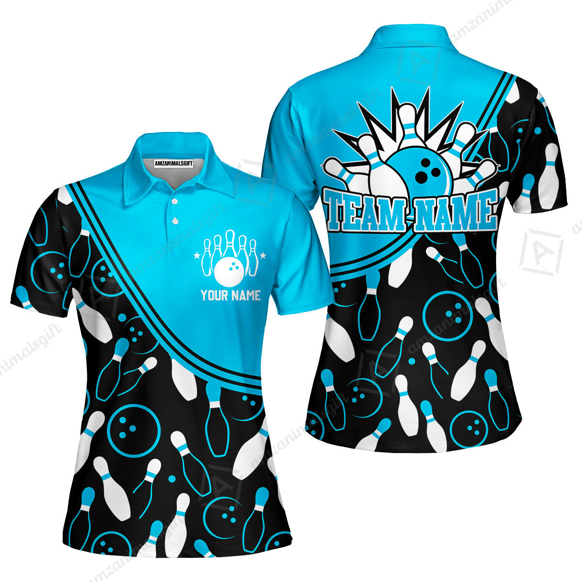 Customized Bowling Women Polo Shirt, Bowling Multicolor Custom Team Bowling Uniform Women Polo Shirt Jersey for Bowlers