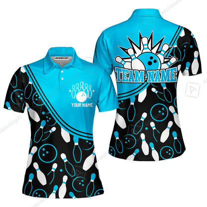 Customized Bowling Women Polo Shirt, Bowling Multicolor Custom Team Bowling Uniform Women Polo Shirt Jersey for Bowlers
