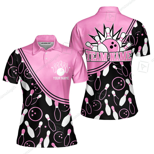 Customized Bowling Women Polo Shirt, Bowling Multicolor Custom Team Bowling Uniform Women Polo Shirt Jersey for Bowlers
