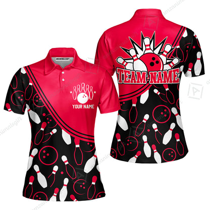 Customized Bowling Women Polo Shirt, Bowling Multicolor Custom Team Bowling Uniform Women Polo Shirt Jersey for Bowlers