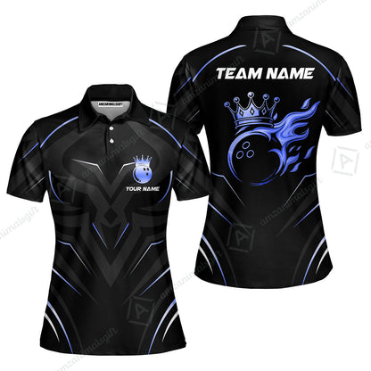 Customized Bowling Women Polo Shirt, Custom Crown Bowling Uniform Women Polo, Multicolor Team Style Jersey for Bowlers