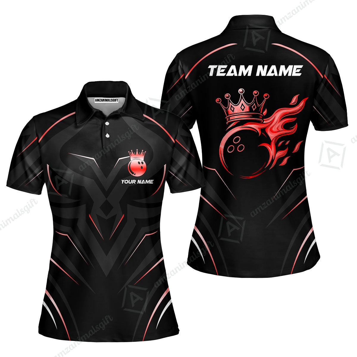 Customized Bowling Women Polo Shirt, Custom Crown Bowling Uniform Women Polo, Multicolor Team Style Jersey for Bowlers
