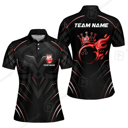 Customized Bowling Women Polo Shirt, Custom Crown Bowling Uniform Women Polo, Multicolor Team Style Jersey for Bowlers