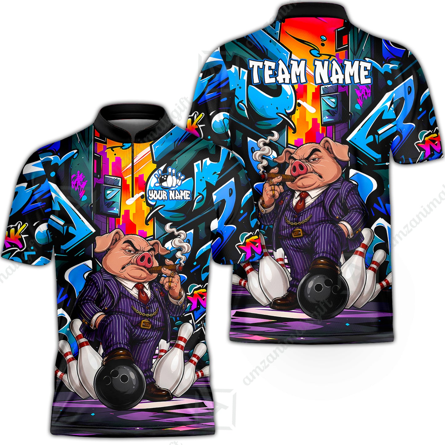 Bowling Jersey||Blue