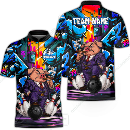 Bowling Jersey||Blue