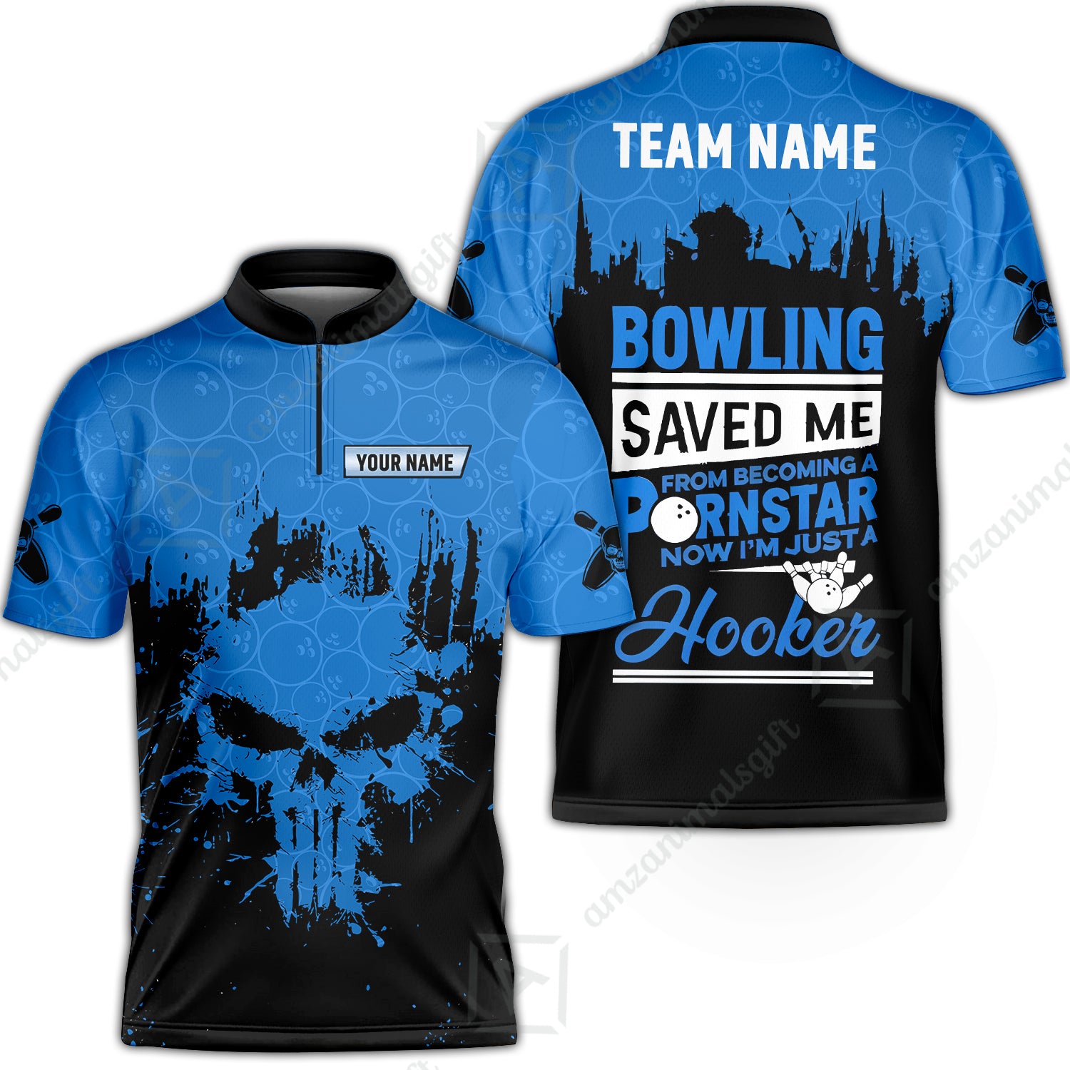 Bowling Jersey||Blue