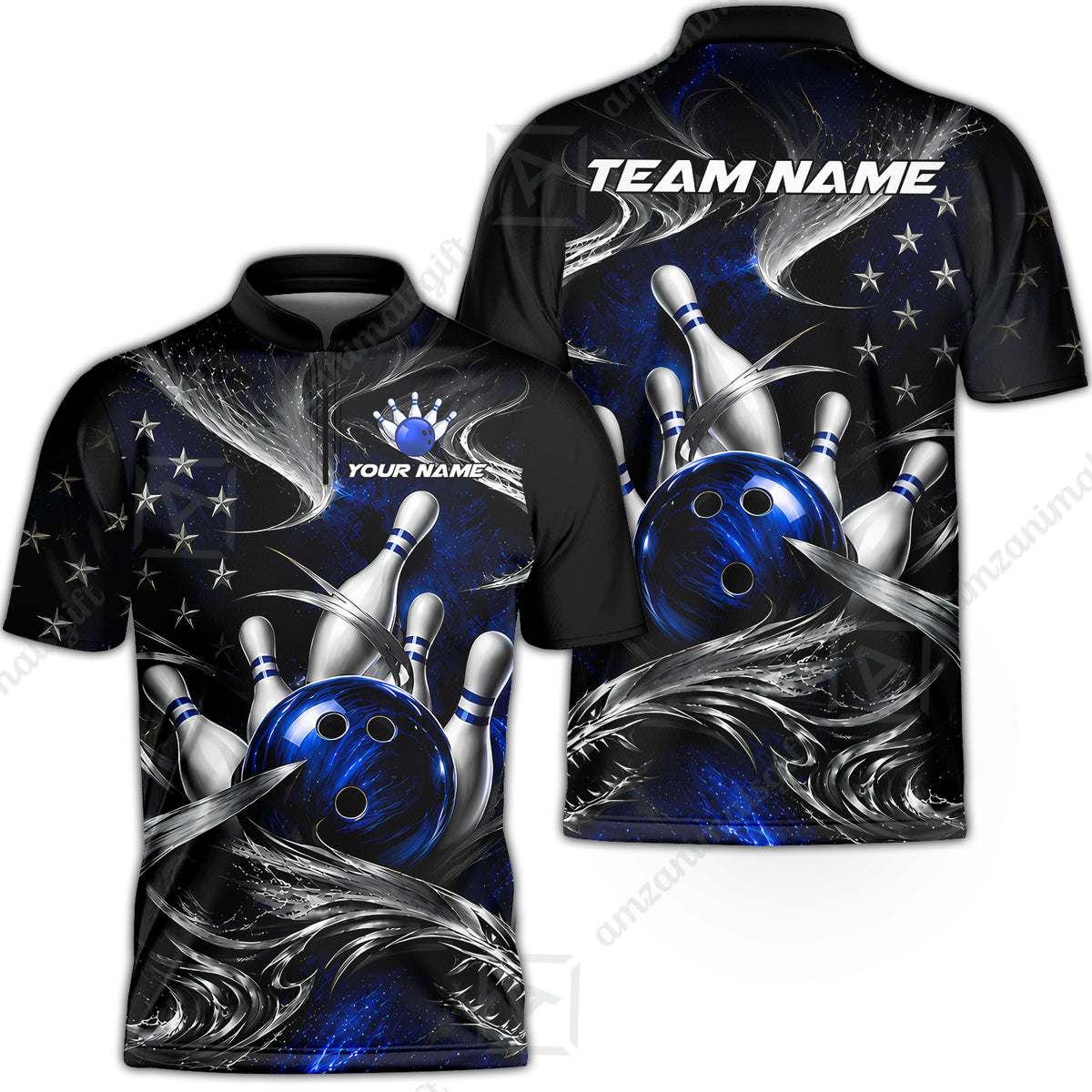 Bowling Jersey||Blue