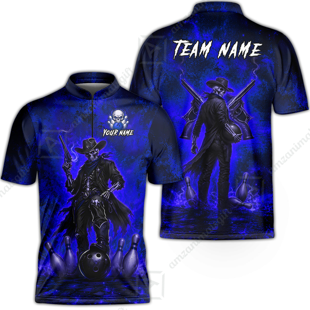 Bowling Jersey||Blue
