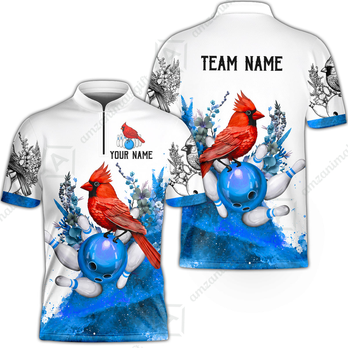 Bowling Jersey||Blue
