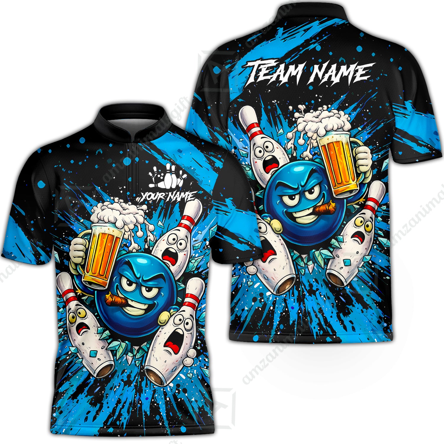 Bowling Jersey||Blue