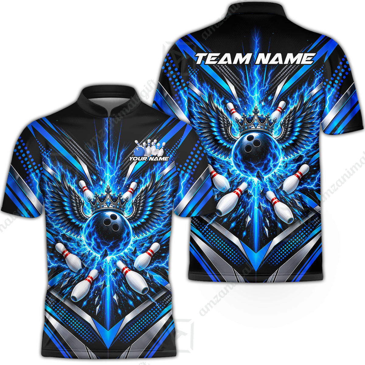Bowling Jersey||Blue