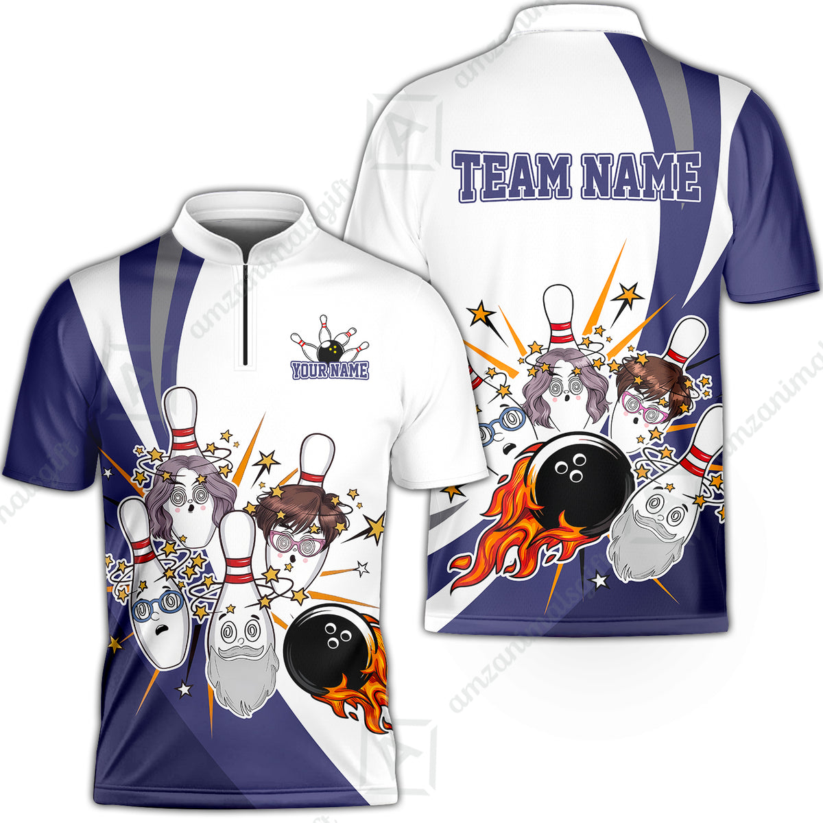Bowling Jersey||Blue