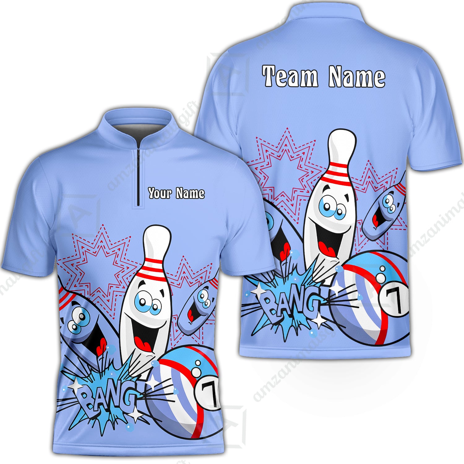 Bowling Jersey||Blue