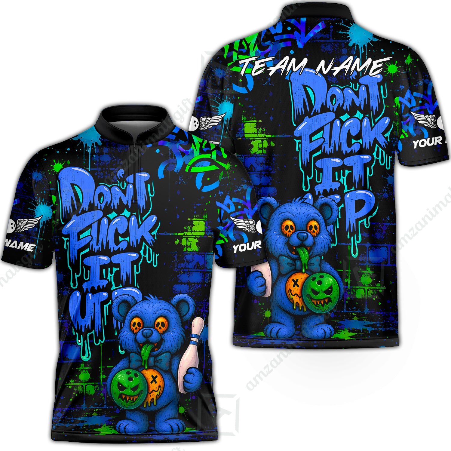 Bowling Jersey||Blue