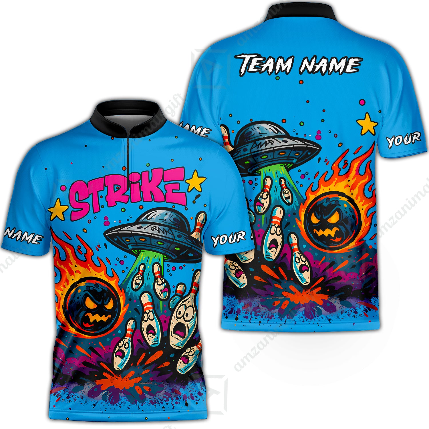 Bowling Jersey||Blue