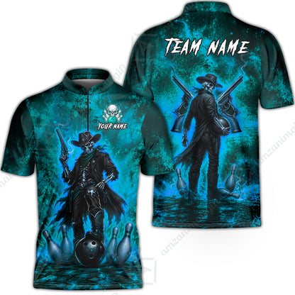 Bowling Jersey||Cyan