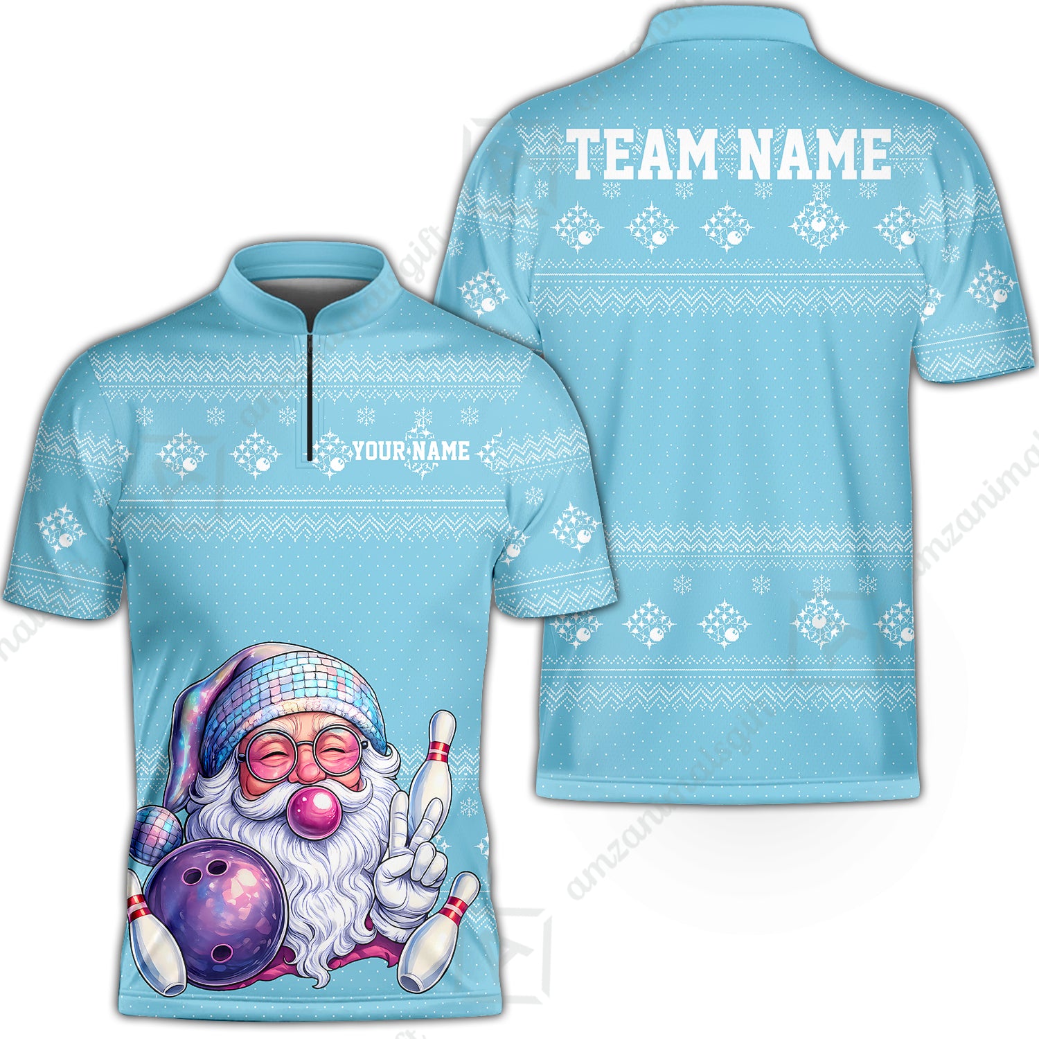 Bowling Jersey||Cyan