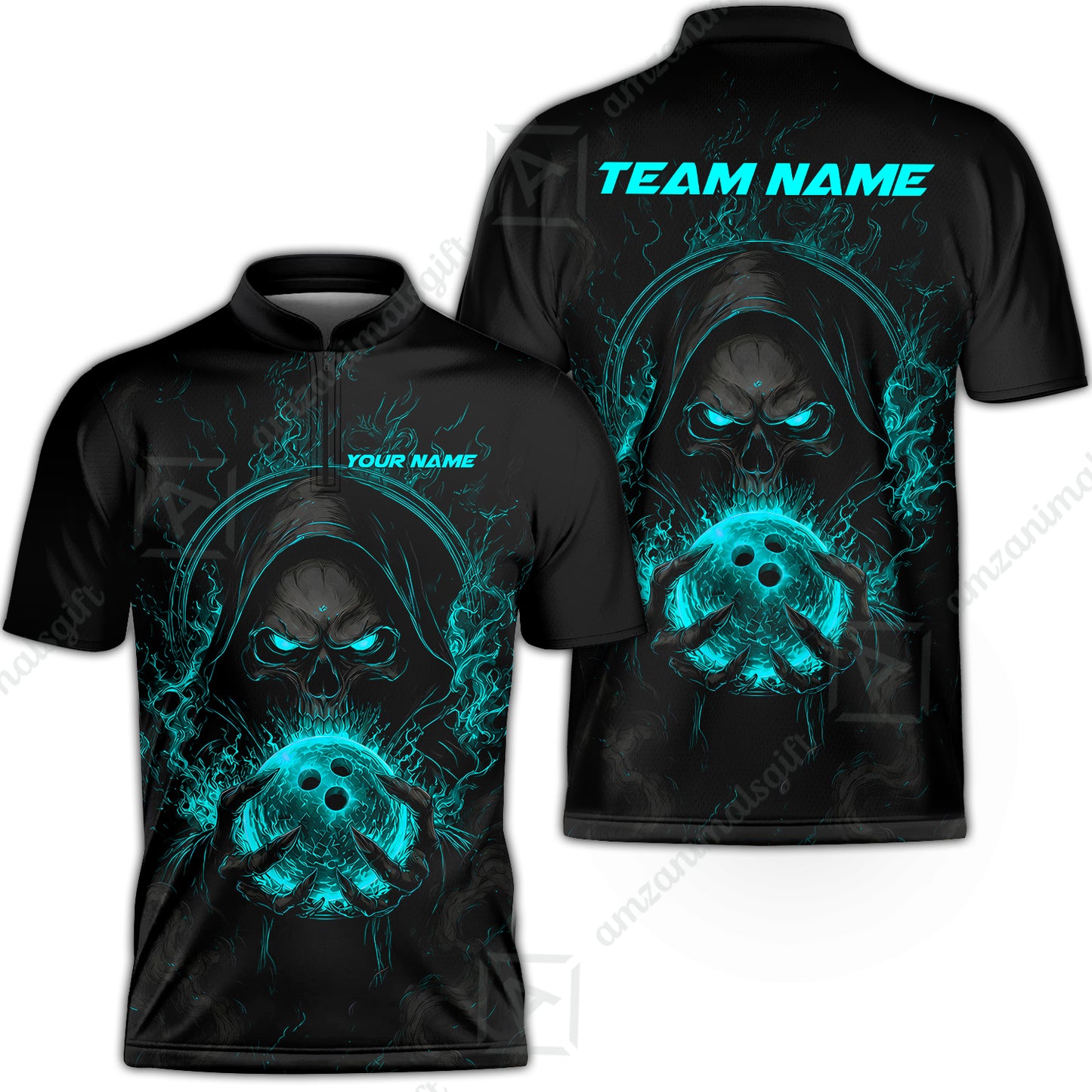 Bowling Jersey||Cyan