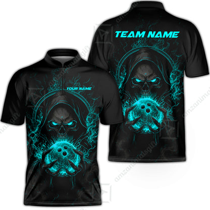 Bowling Jersey||Cyan