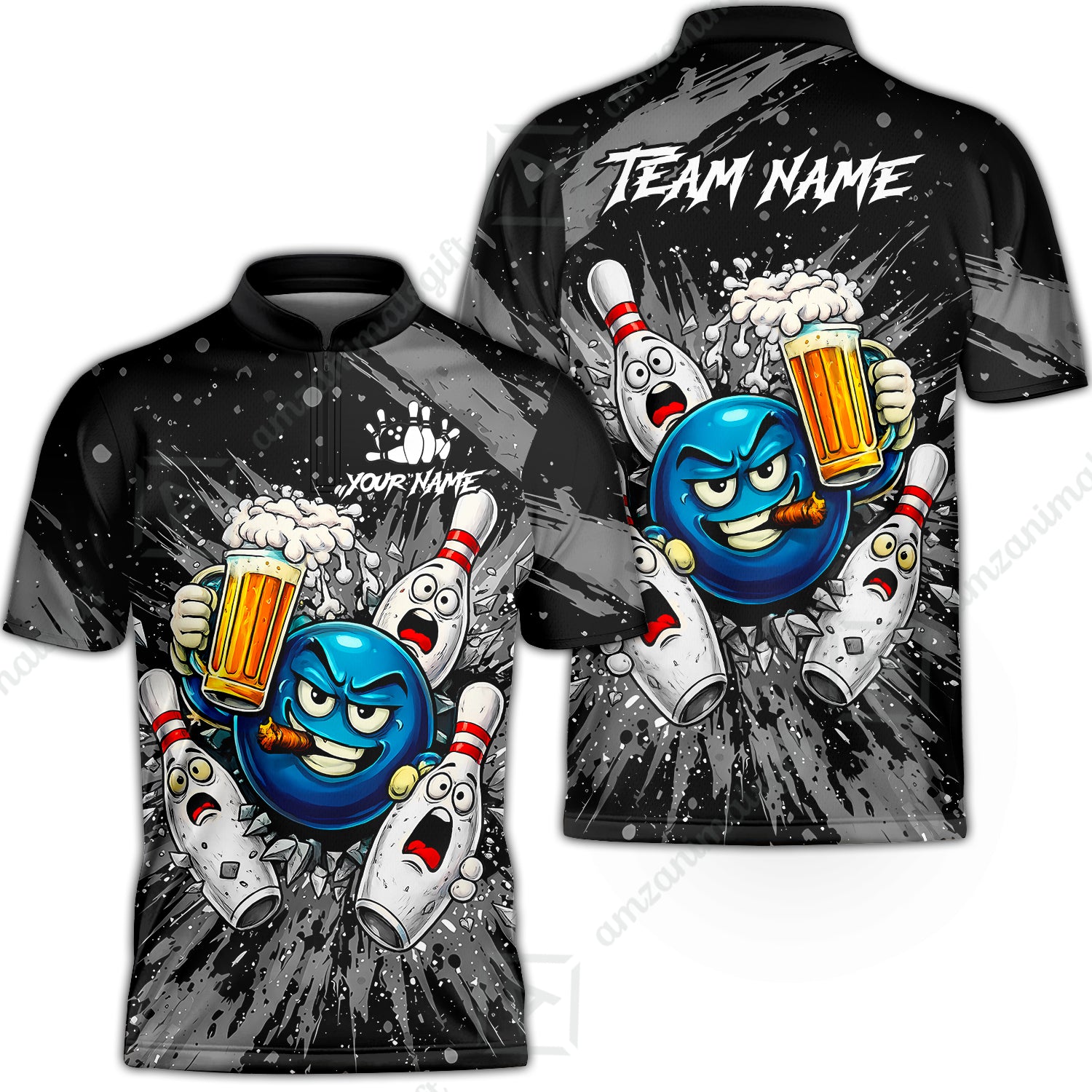 Bowling Jersey||Grey