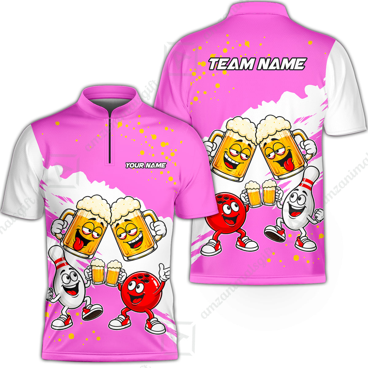 Bowling Jersey||Pink