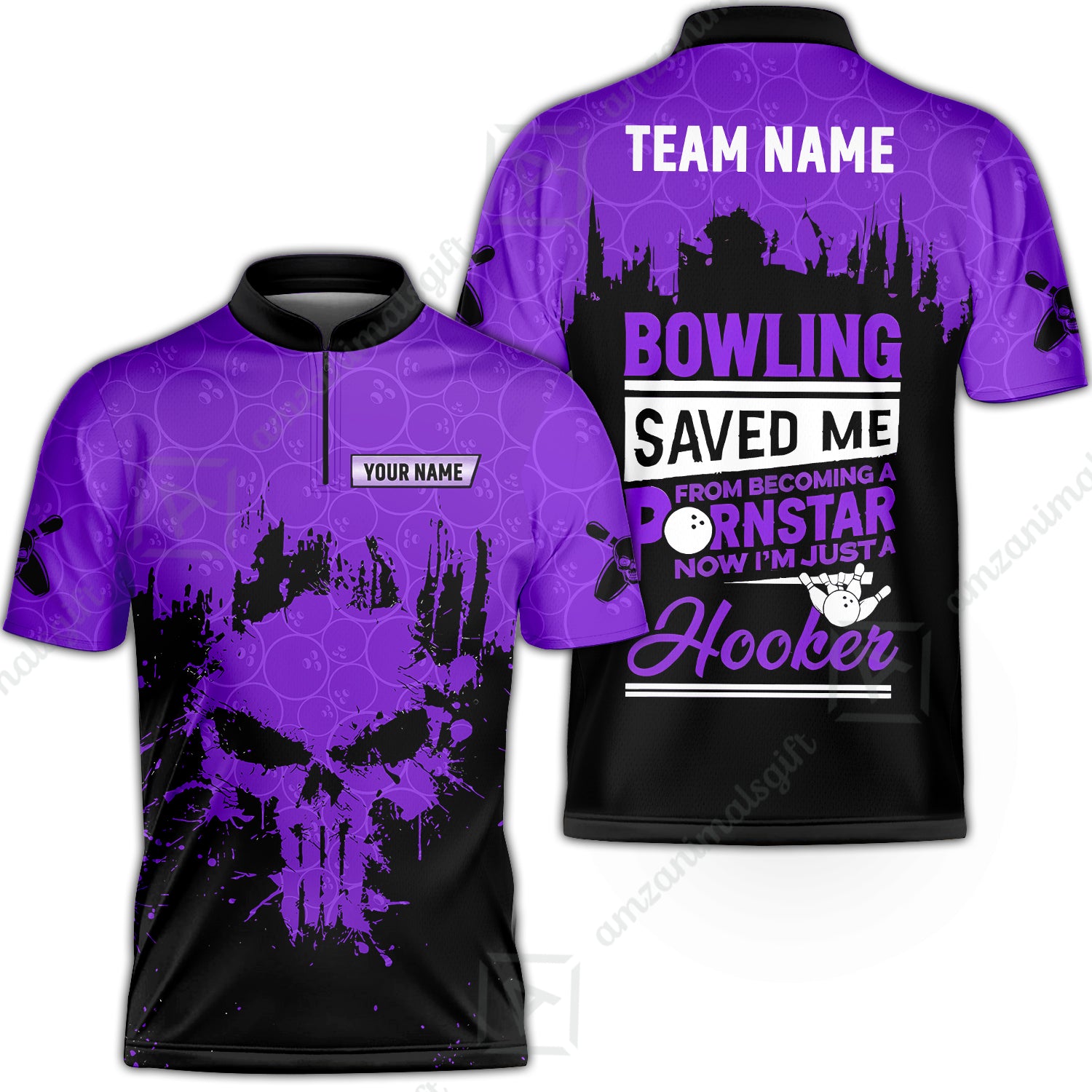 Bowling Jersey||Purple