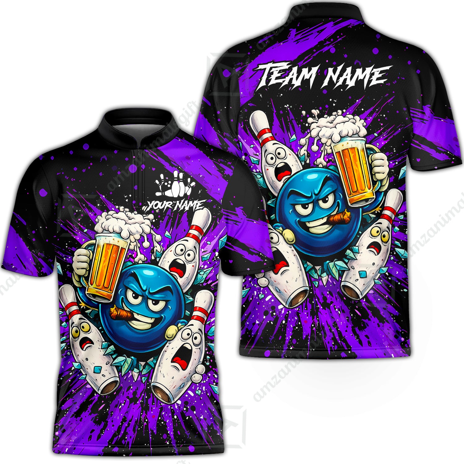 Bowling Jersey||Purple