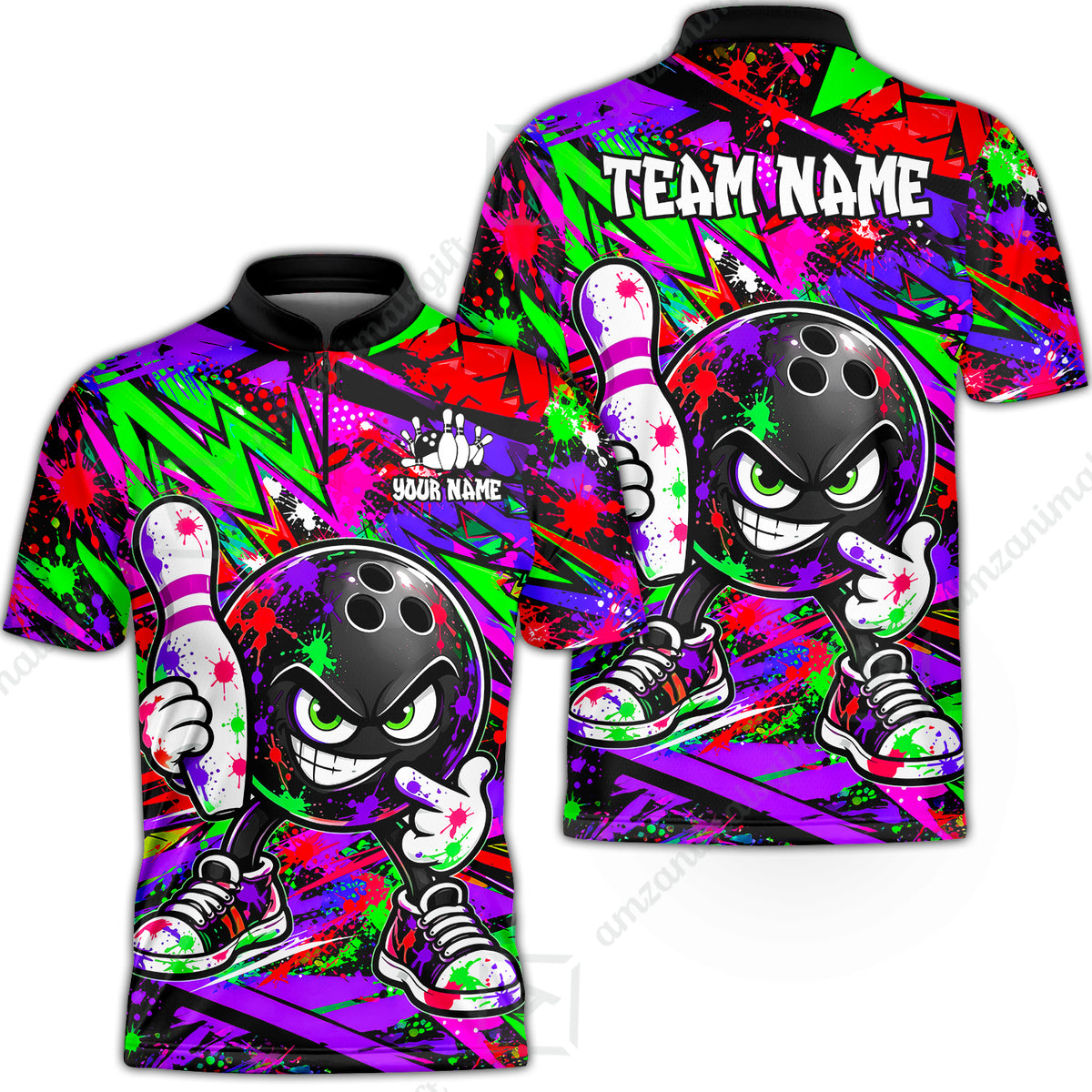Bowling Jersey||Purple