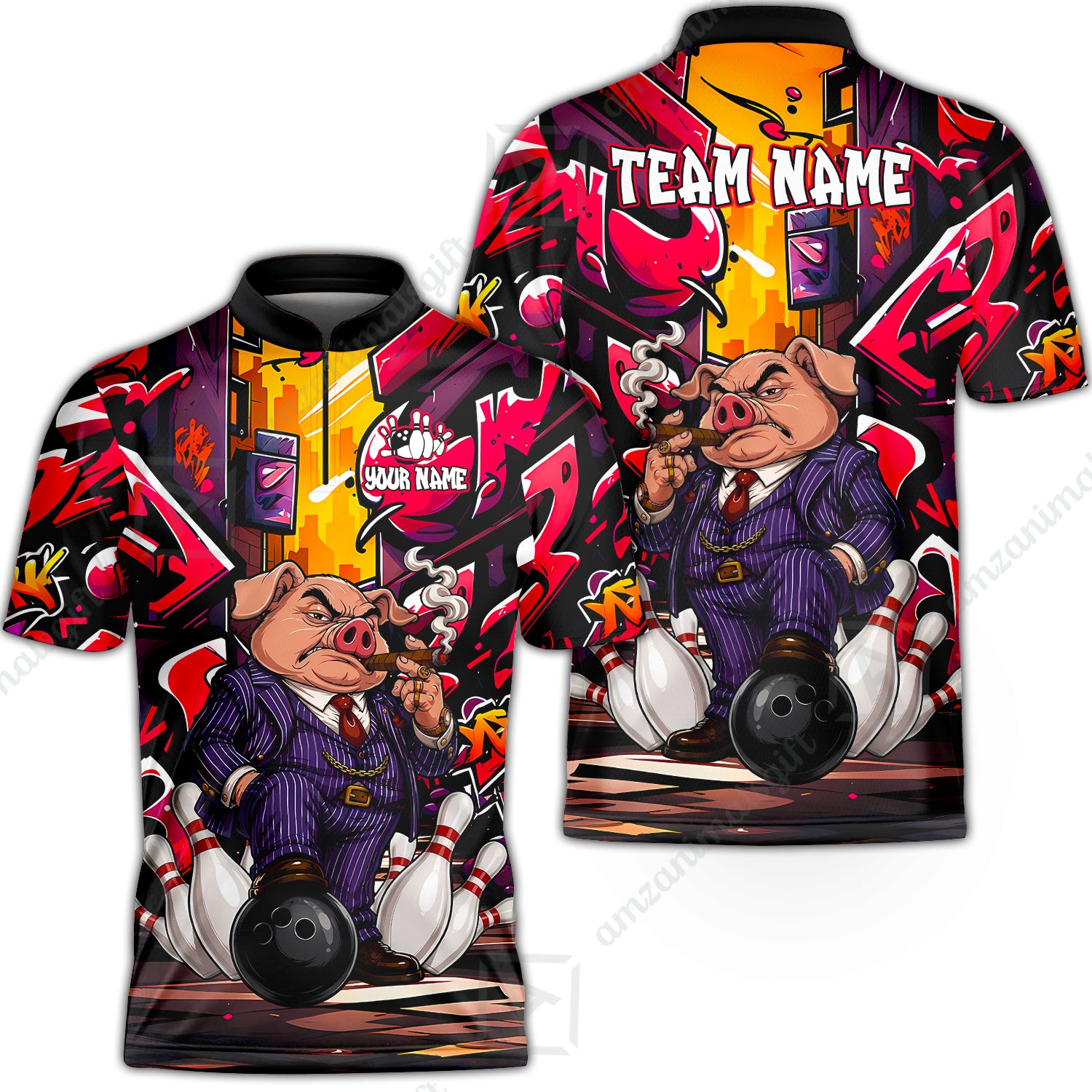 Bowling Jersey||Red