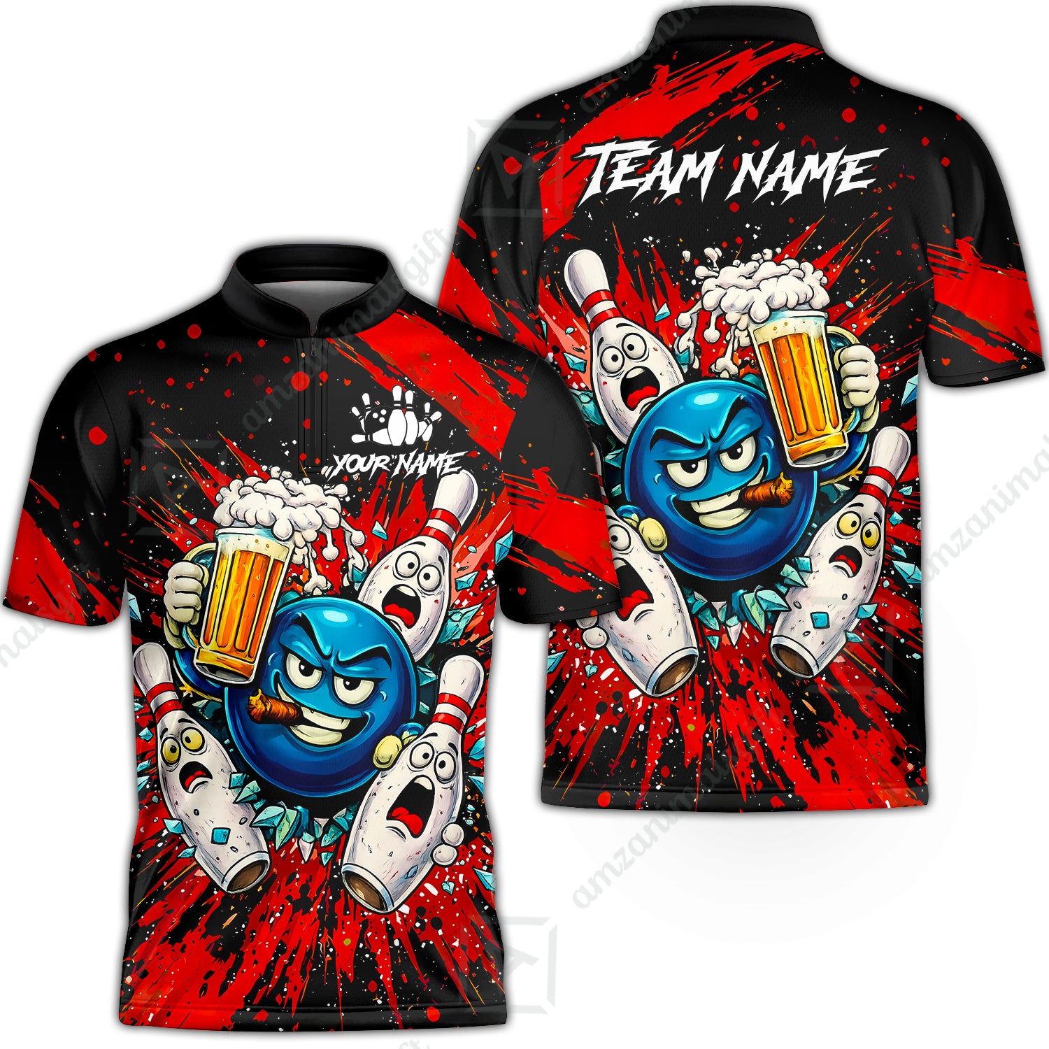 Bowling Jersey||Red