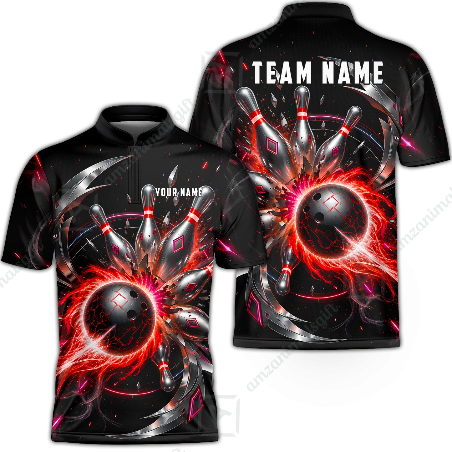 Bowling Jersey||Red