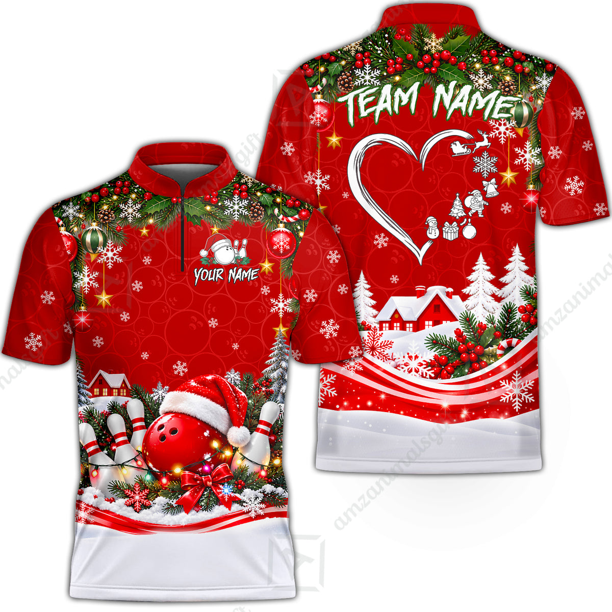 Bowling Jersey||Red