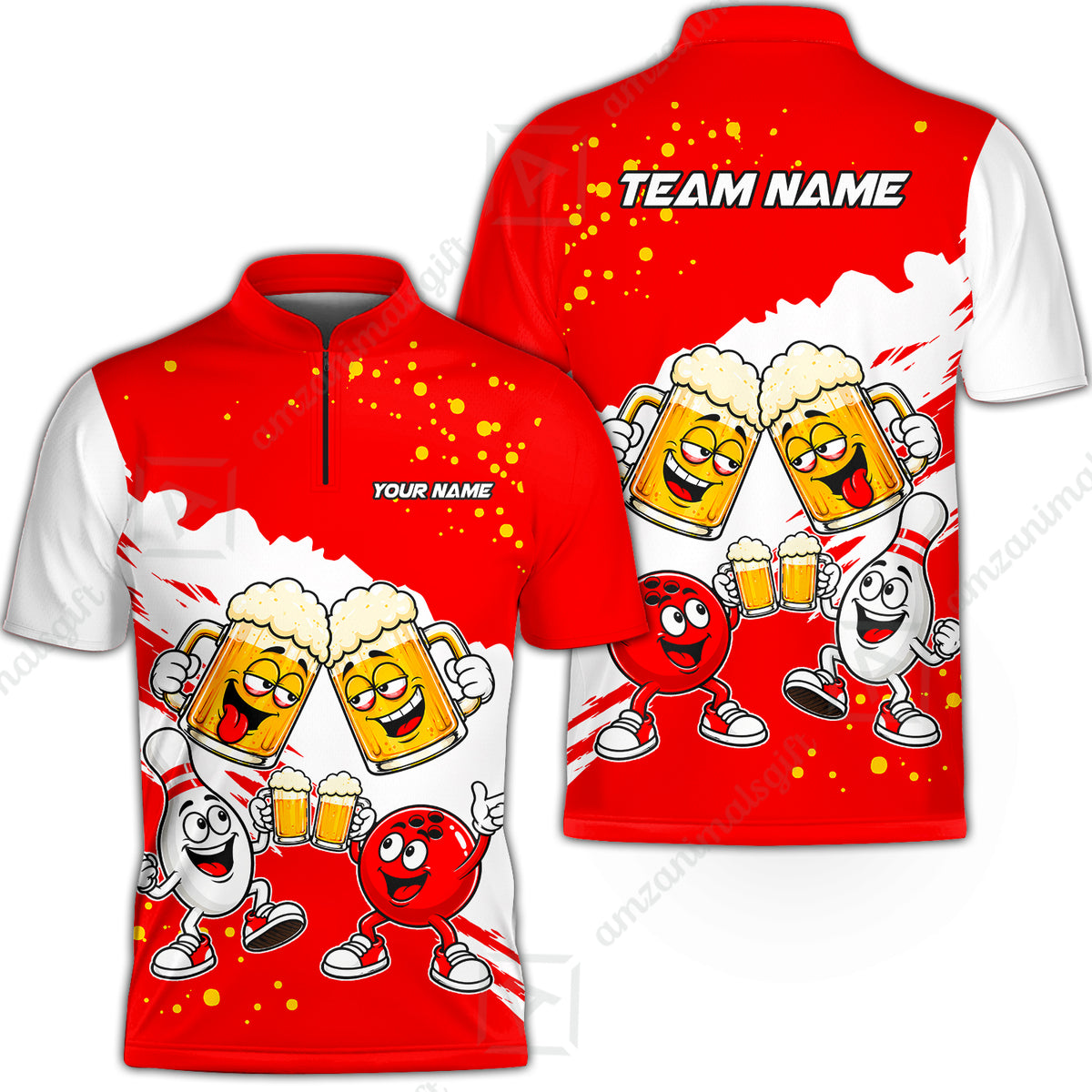 Bowling Jersey||Red
