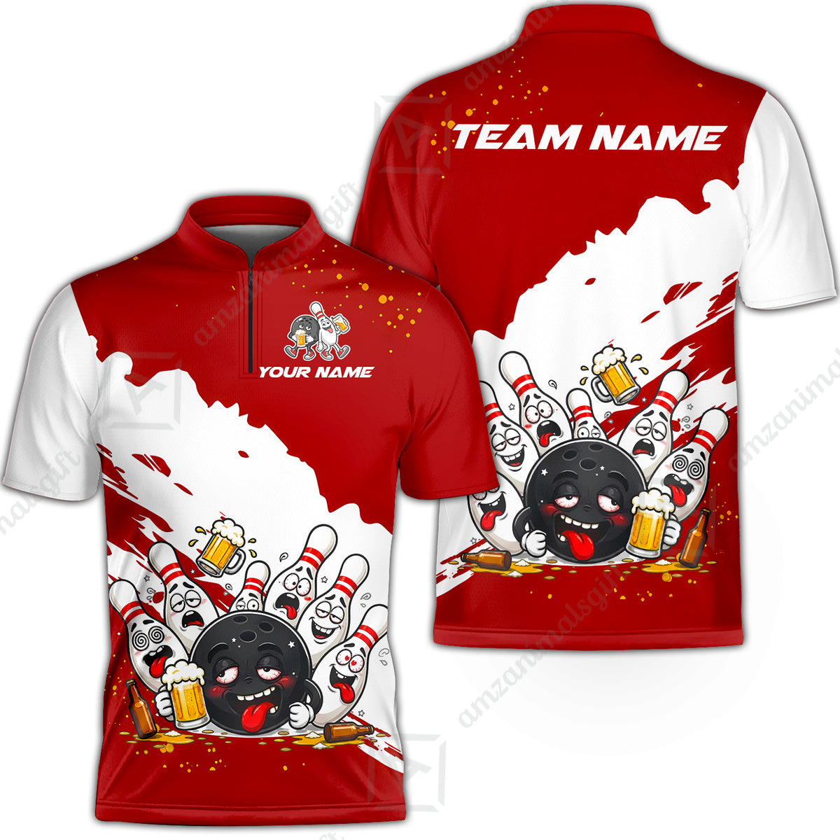 Bowling Jersey||Red