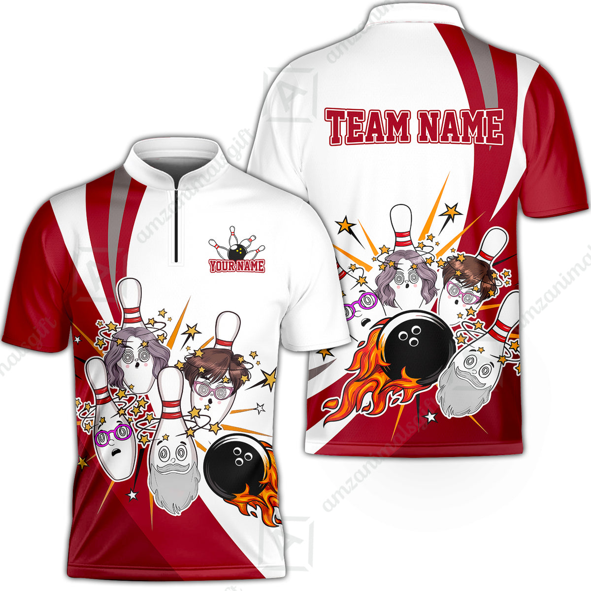 Bowling Jersey||Red