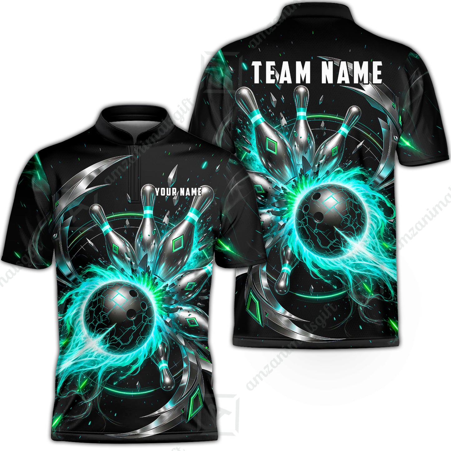 Bowling Jersey||Turquoise