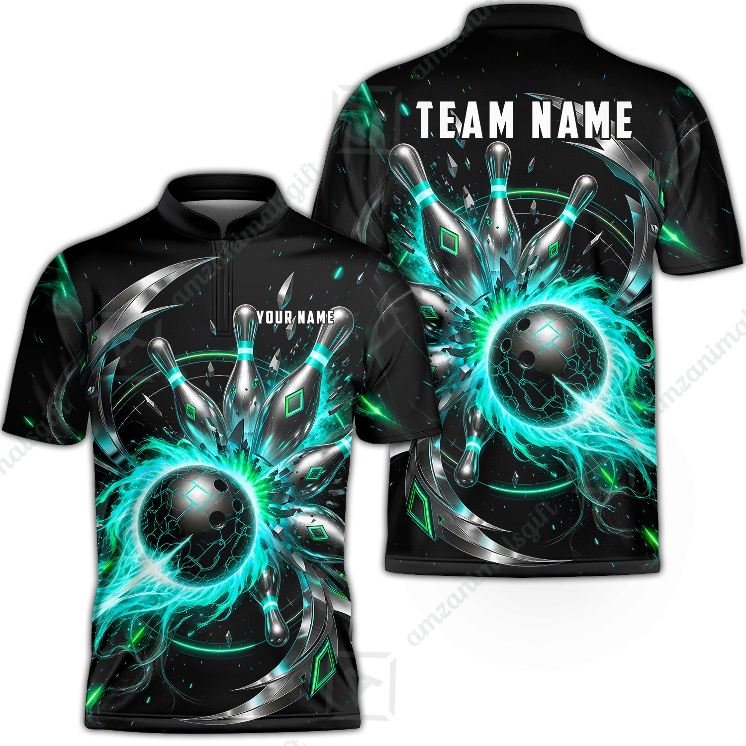 Bowling Jersey||Turquoise