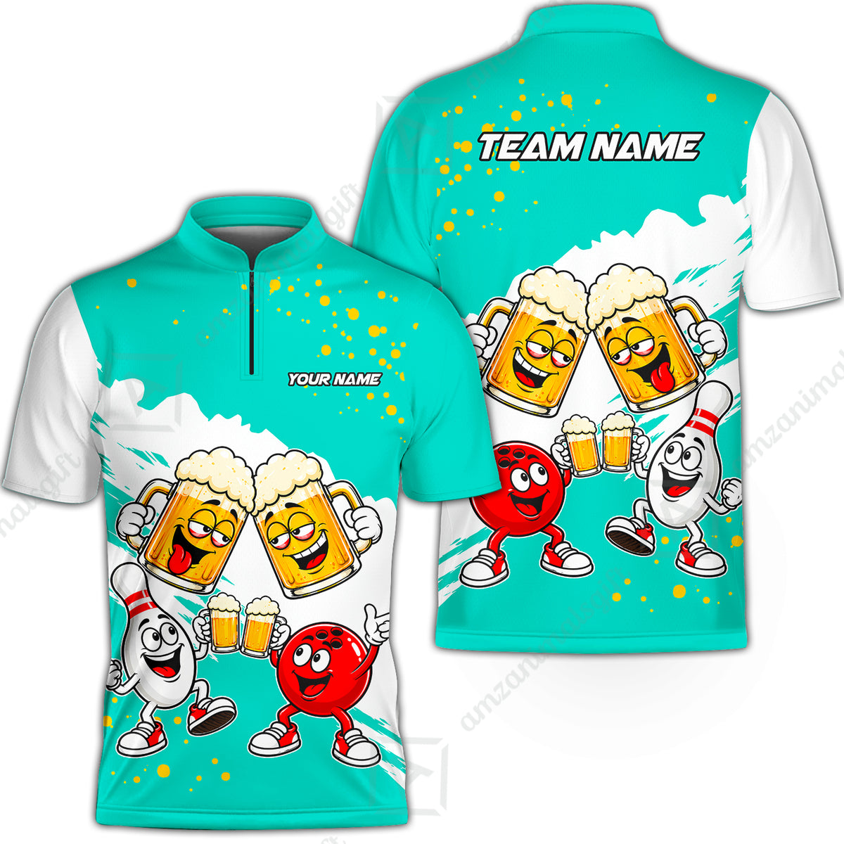 Bowling Jersey||Turquoise