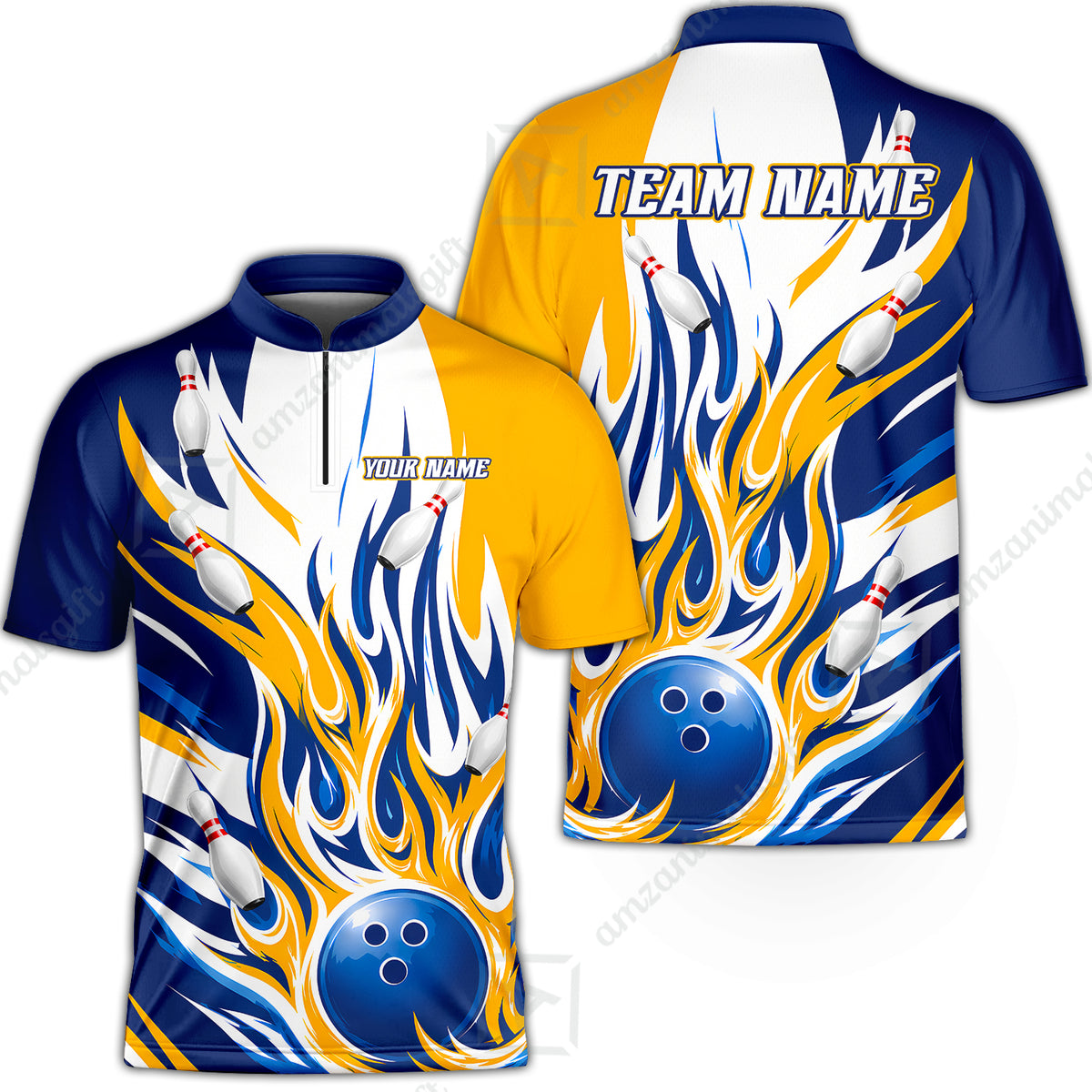 Bowling Jersey||Yellow Blue
