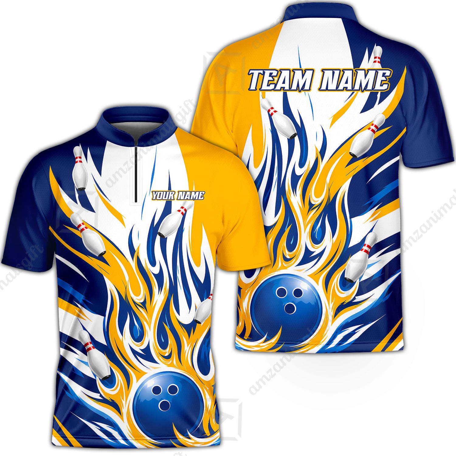 Bowling Jersey||Yellow Blue