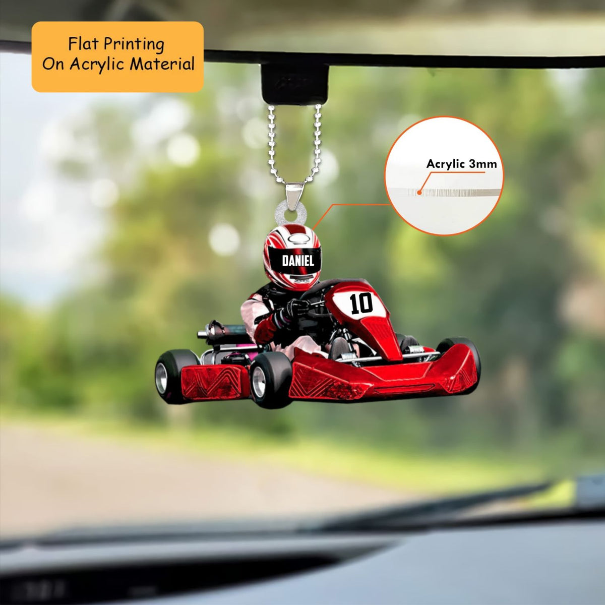 Personalized Karting Christmas Ornament, Fast Kart Driver Action Pose, Custom Ornament Christmas Gift, Keychain Karting, Car Ornament Karting