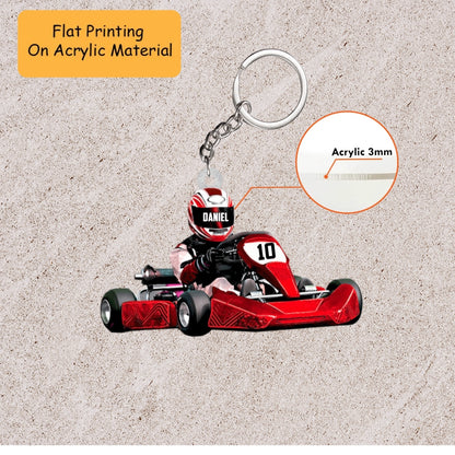 Personalized Karting Christmas Ornament, Fast Kart Driver Action Pose, Custom Ornament Christmas Gift, Keychain Karting, Car Ornament Karting