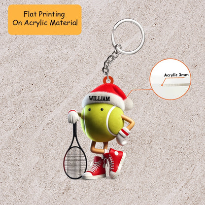 Personalized Tennis Ball Christmas Ornament, Cute Tennis Ball, Custom Ornament Christmas Gift, Keychain Tennis, Car Ornament Tennis